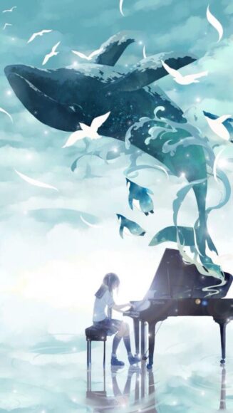 hình ảnh con cá voi trắng đẹp kỳ ảo