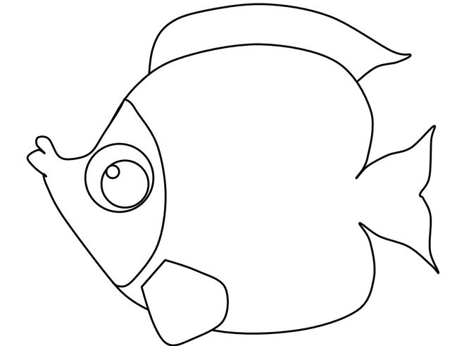 Hình vẽ con cá đơn gainr cho bé 2 tuổi tập tô