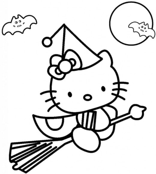 Hình vẽ Hello Kitty trong ngày lễ Halloween