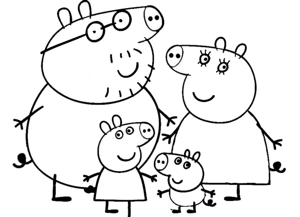 Cách vẽ tô màu tranh ảnh hoạt hình gia đình heo Peppa đơn giản cho bé   Mầm Non Nam Hưng