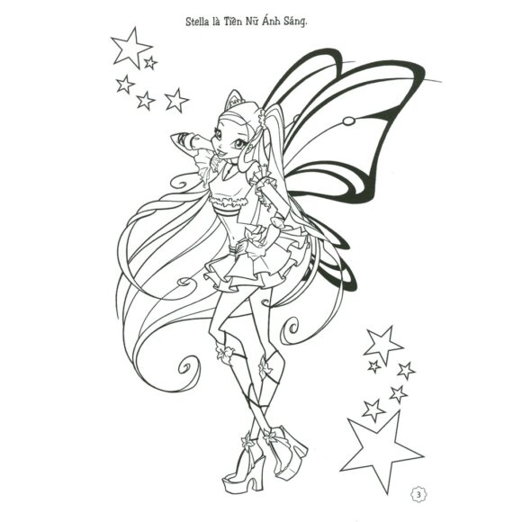 Tranh tô màu công chúa Winx có đôi cánh đẹp