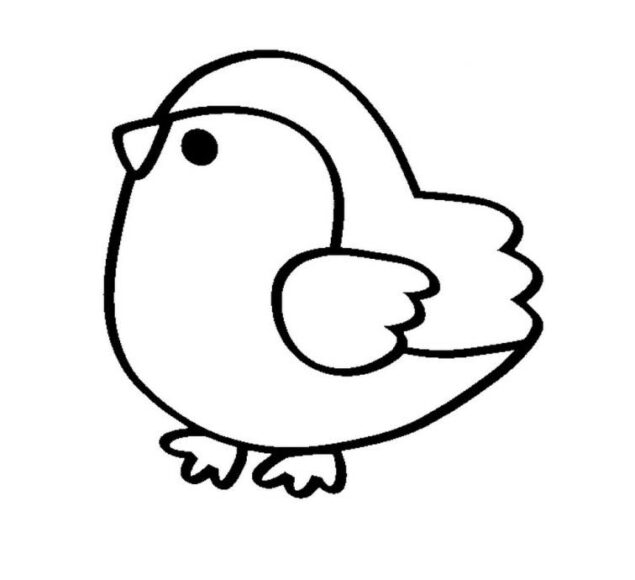 Tranh tô màu gà con dành cho bé 3 tuổi