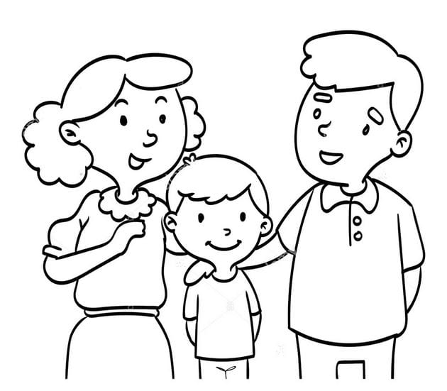 Tranh tô màu gia đình dành cho bé 5-7 tuổi tập tô