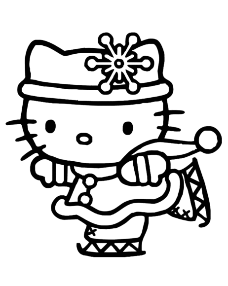 Tranh tô màu Hello Kitty đáng yêu