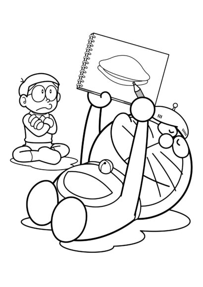Tranh tô màu Nobita và Doremon đẹp nhất