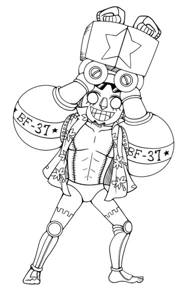 Tranh tô màu One Piece anh người máy