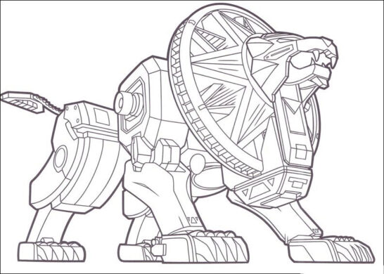 Tranh tô màu robot sư tử cho bé tập tô