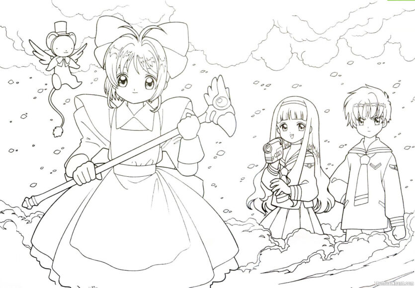 tranh tô màu sakura cho bé