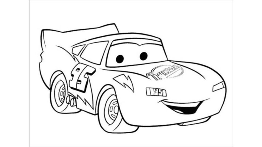 Tranh vẽ ô tô hoạt hình dành cho bé trai tô màu
