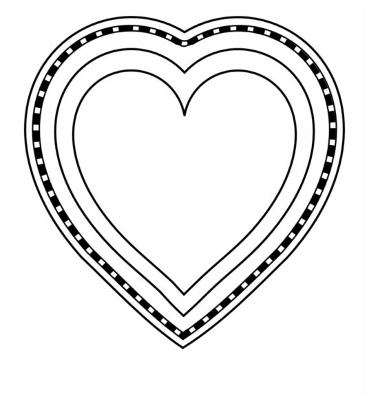 Ảnh vẽ hình trái tim cho bé tô màu