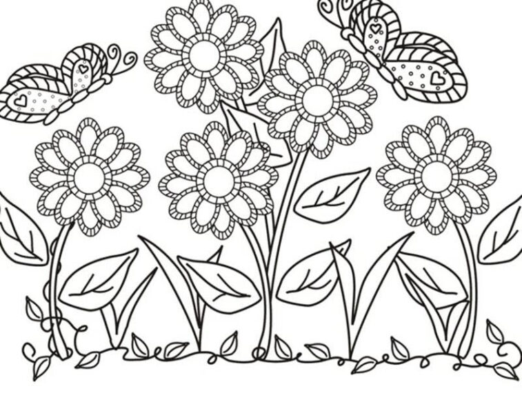 Ảnh vẽ tập tô vườn hoa