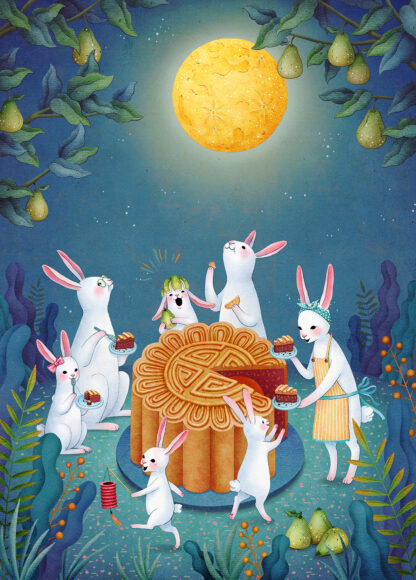 hình ảnh trung thu với thỏ ngọc đáng yêu