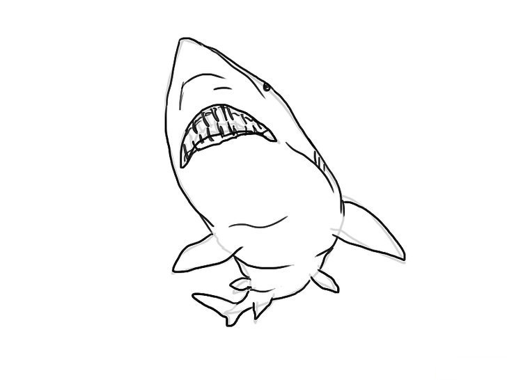 Tranh tô màu cá mập đơn giản dễ thương và ngộ nghĩnh cho bé
