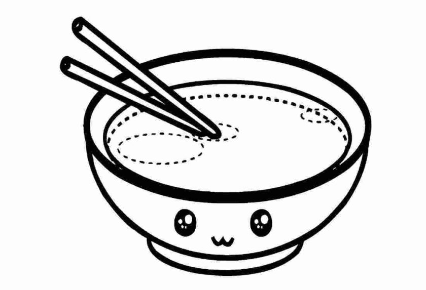 Tranh tô màu cái bát ngộ nghĩnh