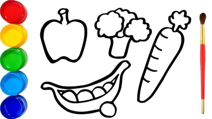 Tranh tô màu cho bé về chủ đề rau củ quả