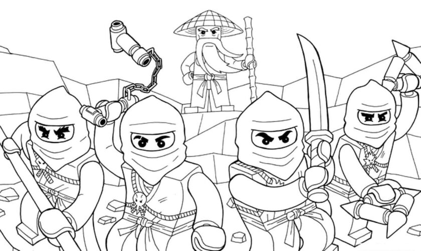 Tranh tô màu Ninjago và thày dạy