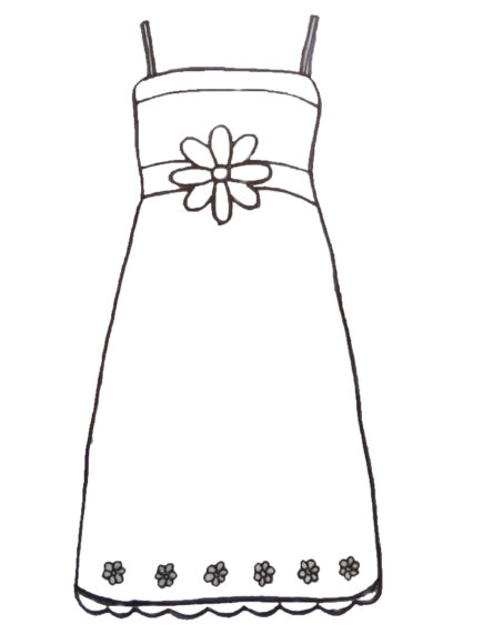 Tranh tô màu váy đơn giản