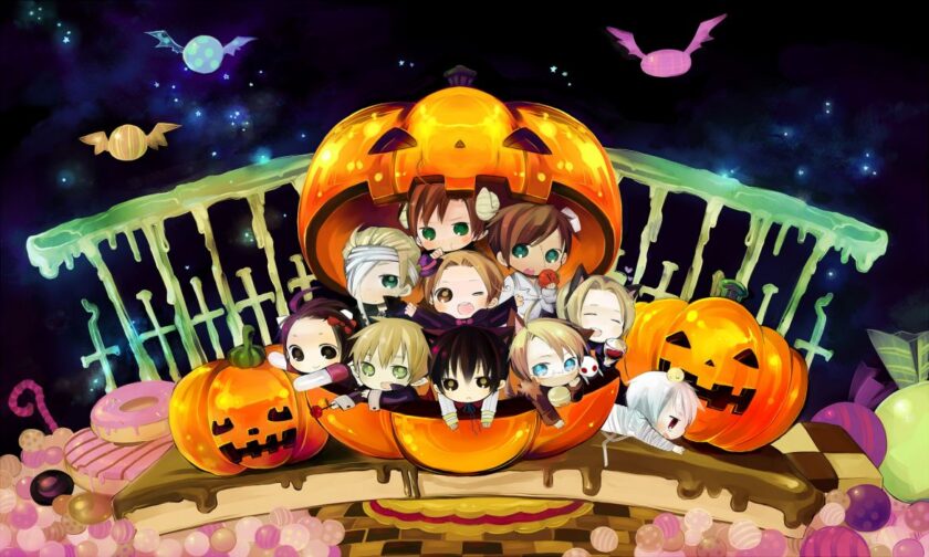 hình ảnh anime halloween đẹp chibi