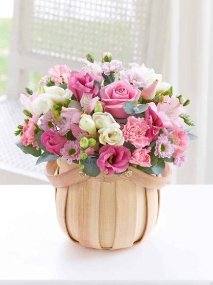 hình ảnh lẵng hoa hồng