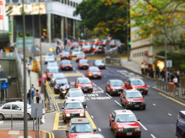 Hình ảnh Hồng Kông taxi đỏ