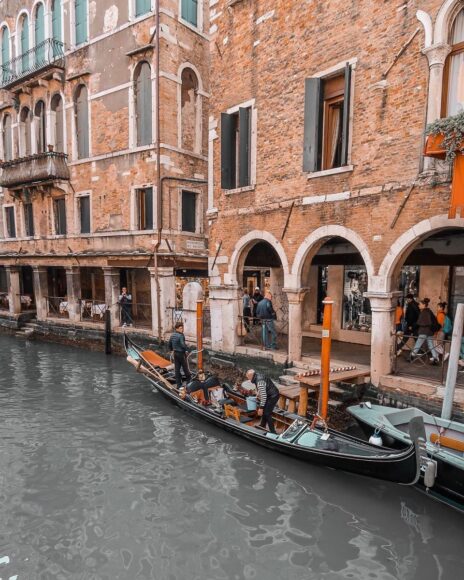 Hình ảnh thành phố Venice với du thuyền