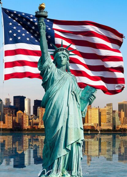 Hình ảnh tượng Nữ Thần Tự Do cờ Mỹ