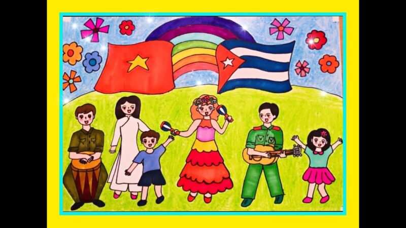 Vẽ tranh tình hữu nghị Việt Nam và Cuba đạt giải cao