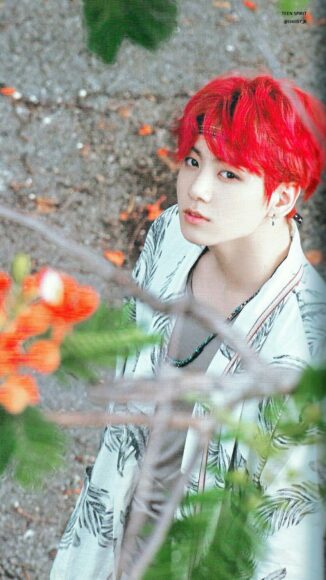 hình ảnh Jungkook tóc đỏ
