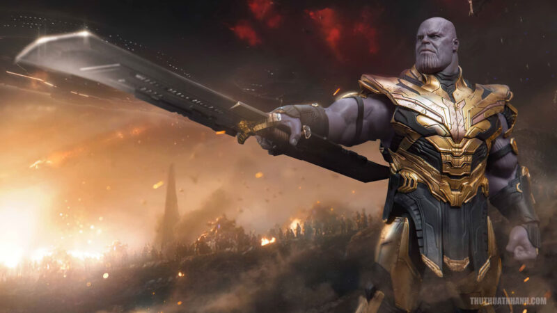 hình ảnh Thanos chiến đấu mạnh mẽ