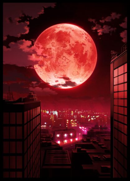hình ảnh trăng máu đẹp trên đỉnh tòa nhà