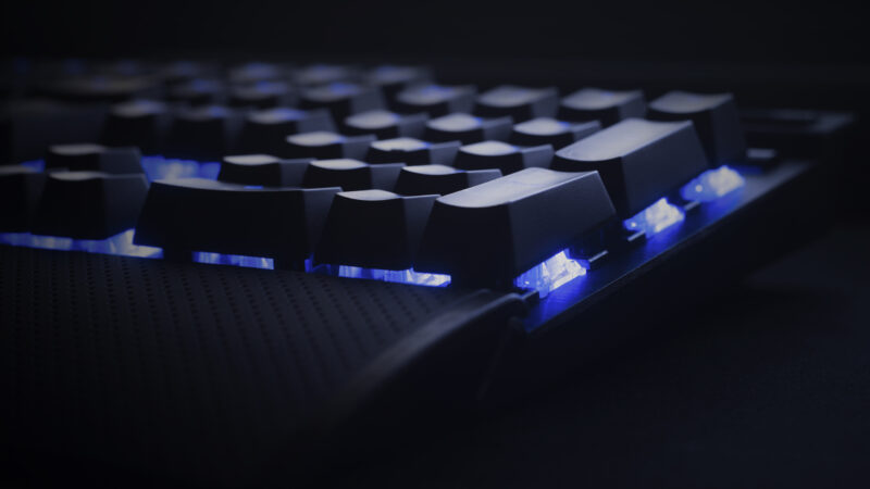 hình nền bàn phím cơ máy tính có led xanh