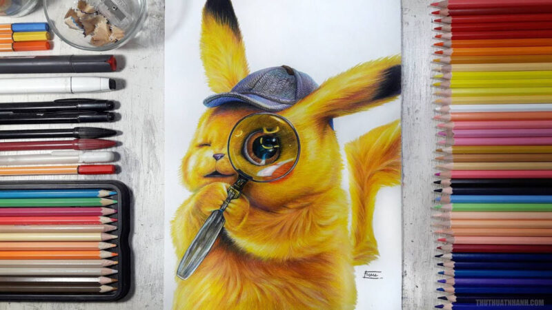 hình vẽ Pokemon pikachu vàng đáng yêu