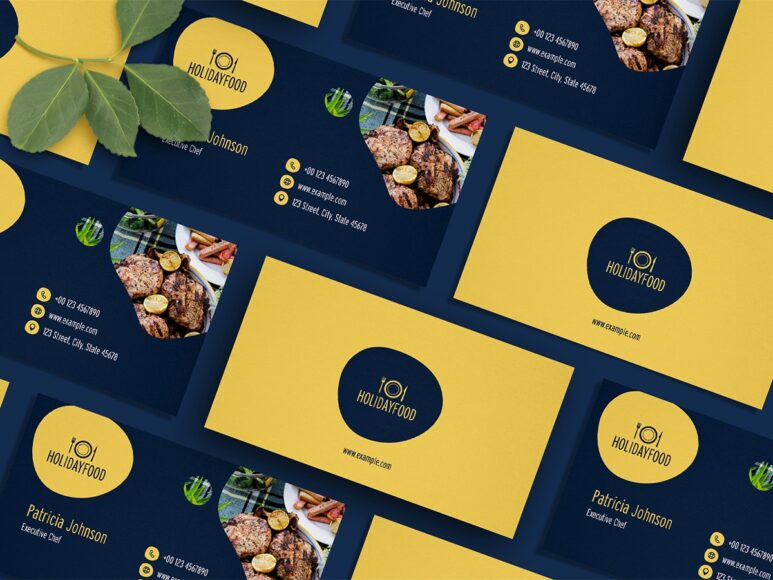 mẫu card visit cho nhà hàng đồ ăn