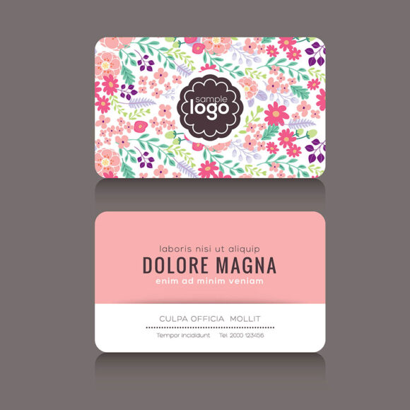 Cute Floral pattern Business card name card design