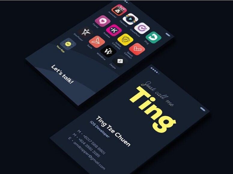 mẫu card visit nhà phát triển phần mềm ứng dụng coder