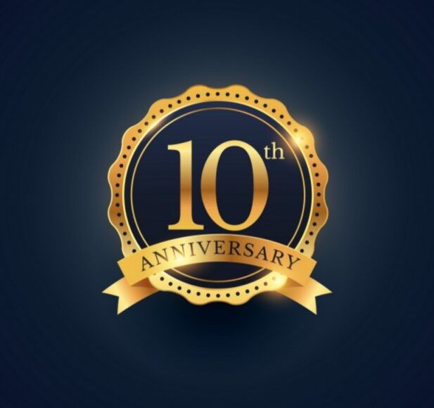 mẫu logo kỉ niệm 10 năm đẹp bắt mắt