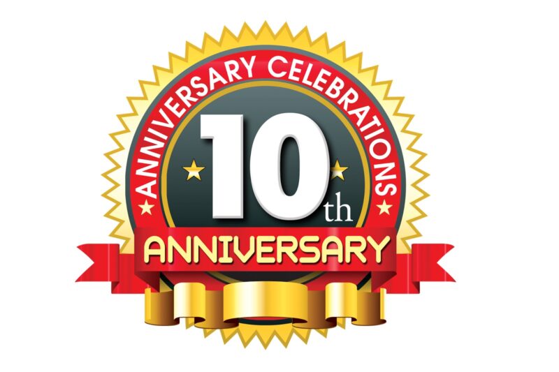 mẫu logo kỉ niệm 10 năm đẹp làm poster