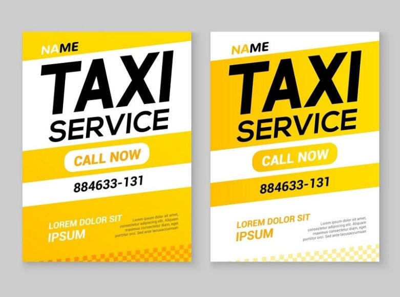 mẫu tờ rơi quảng cáo dịch vụ taxi
