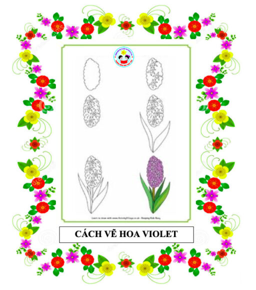 Cách vẽ hoa violet đẹp đơn giản - hoa tiên ông