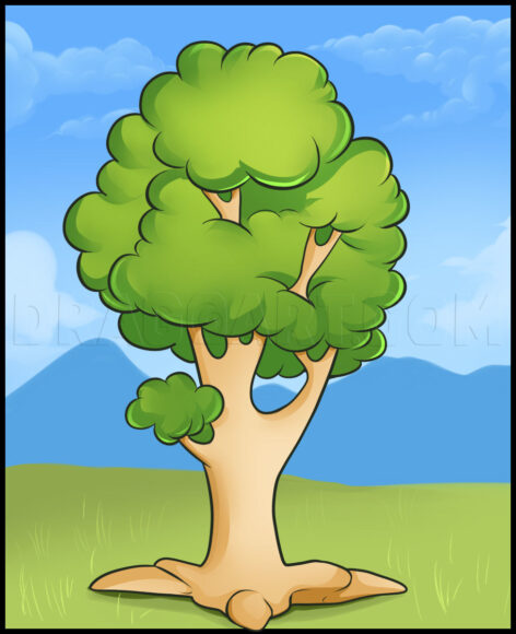 Hình vẽ đơn giản cái cây