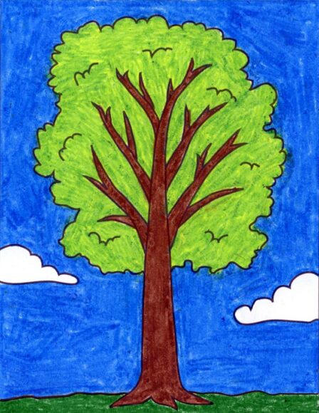 Hình vẽ đơn giản cây xanh