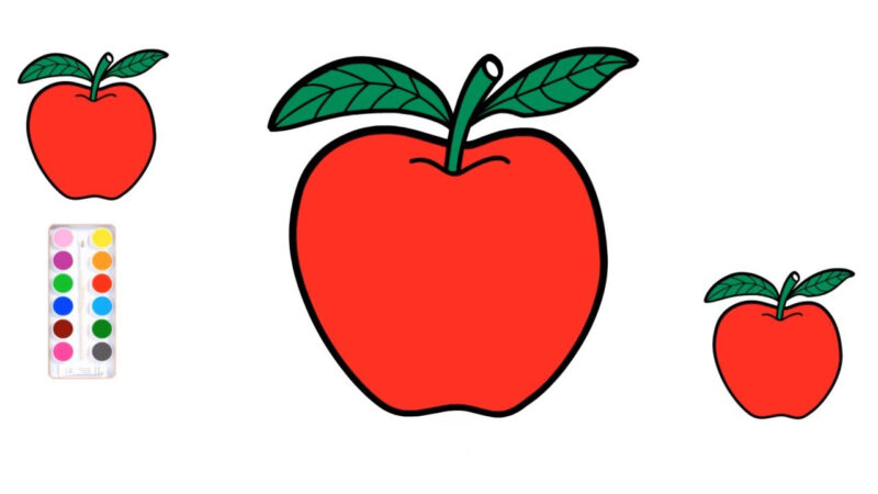 Hình vẽ đơn giản quả táo đỏ