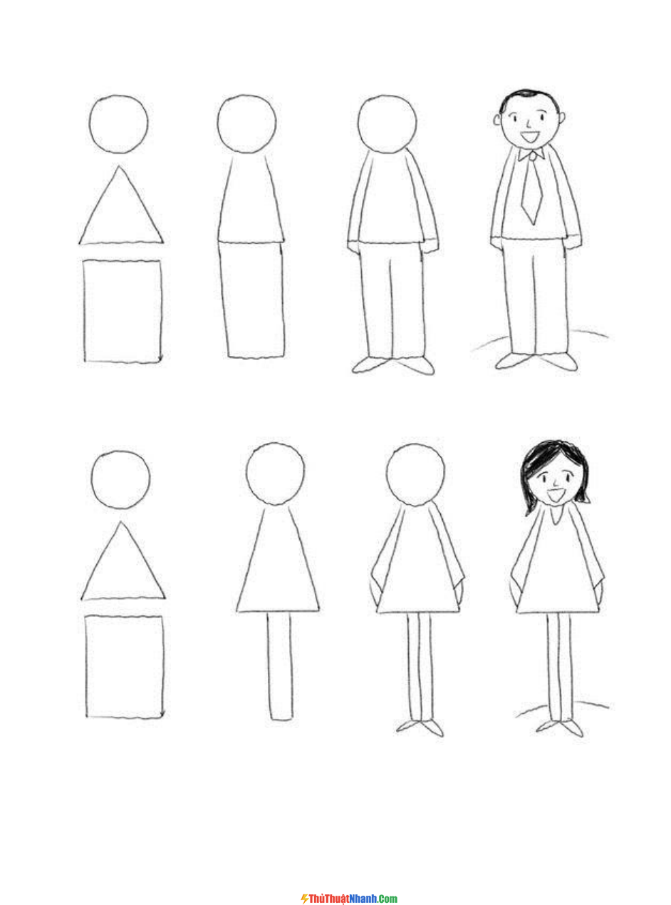 Vẽ Cô Gái l Cách vẽ cô gái đơn giản nhất l How to draw a girl very easy   ONG MẬT MỸ THUẬT 39  YouTube