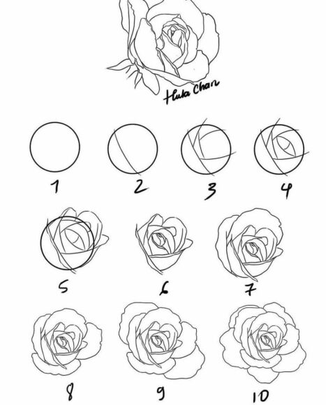 cách vẽ hoa hồng cho trẻ em
