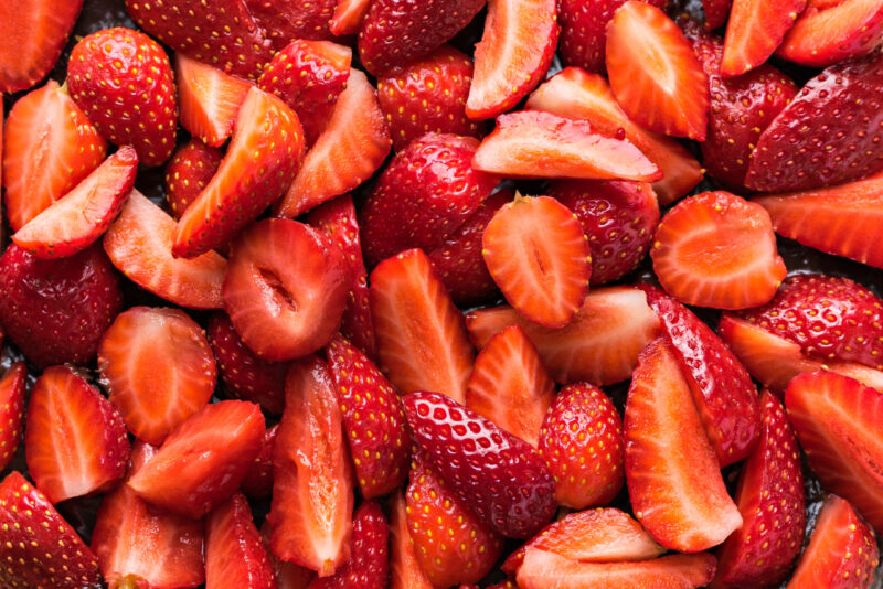 Sliced fresh strawberry background