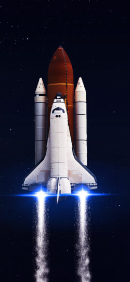 Space shuttle taking off on a mission. Elements of this image furnished by NASA