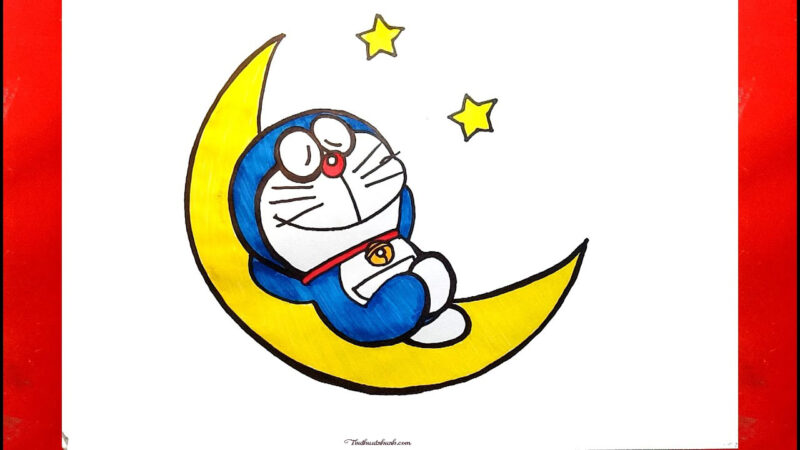 Hình vẽ Doraemon đơn giản dễ thương