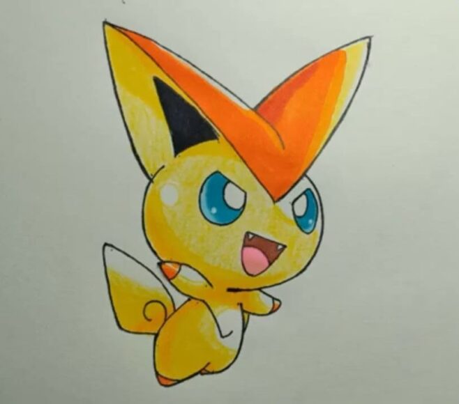 hình vẽ tranh Pokemon Victini