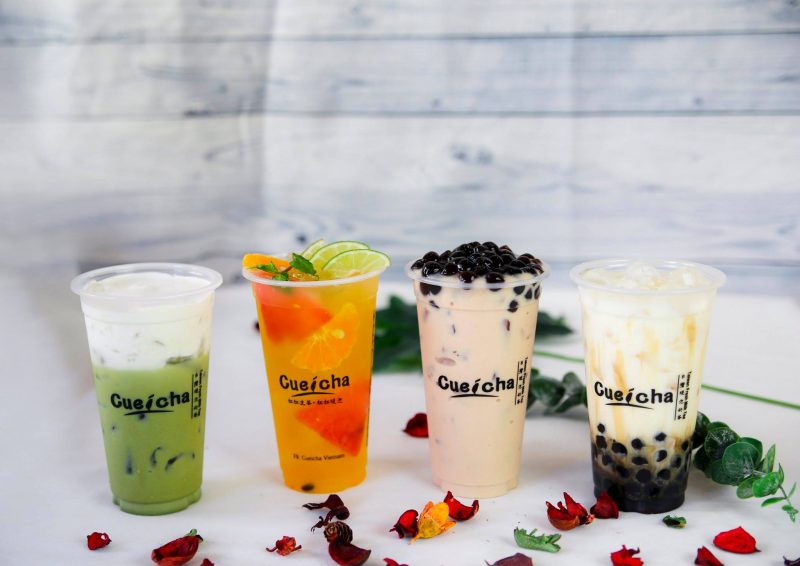 Background trà sữa bắt mắt