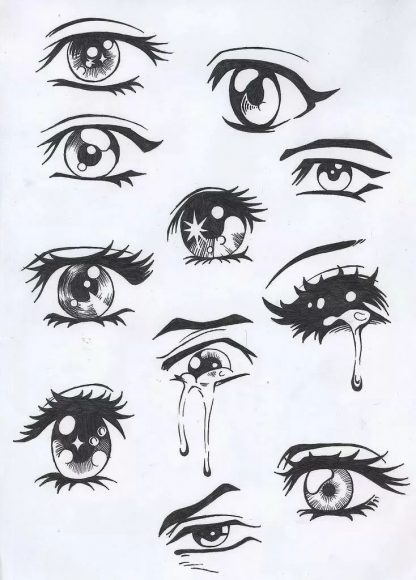 Cách vẽ mắt anime buồn